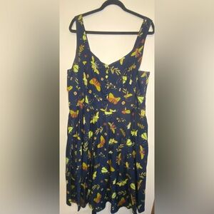 Flying insect fit and flare dress